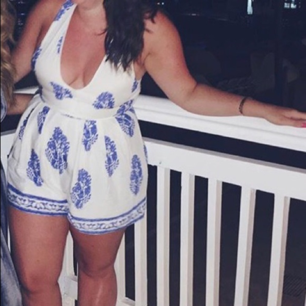 Boohoo blue and white romper size 10 - Picture 4 of 4